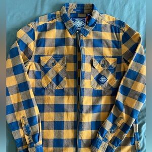 SuperDry - Orange/Blue checkered work shirt Size Large